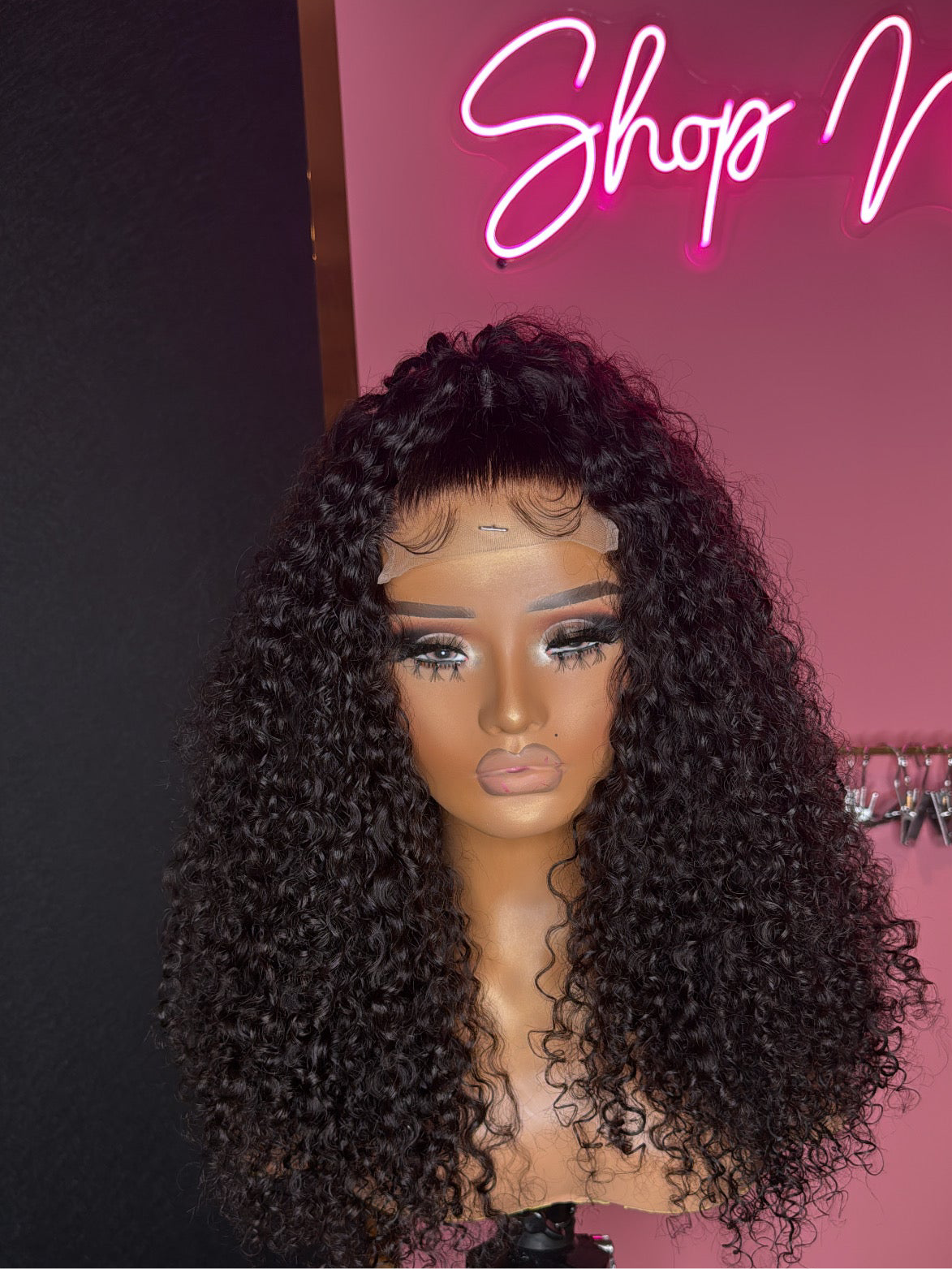 Tight Curl Virgin Half Up Ponytail Wig