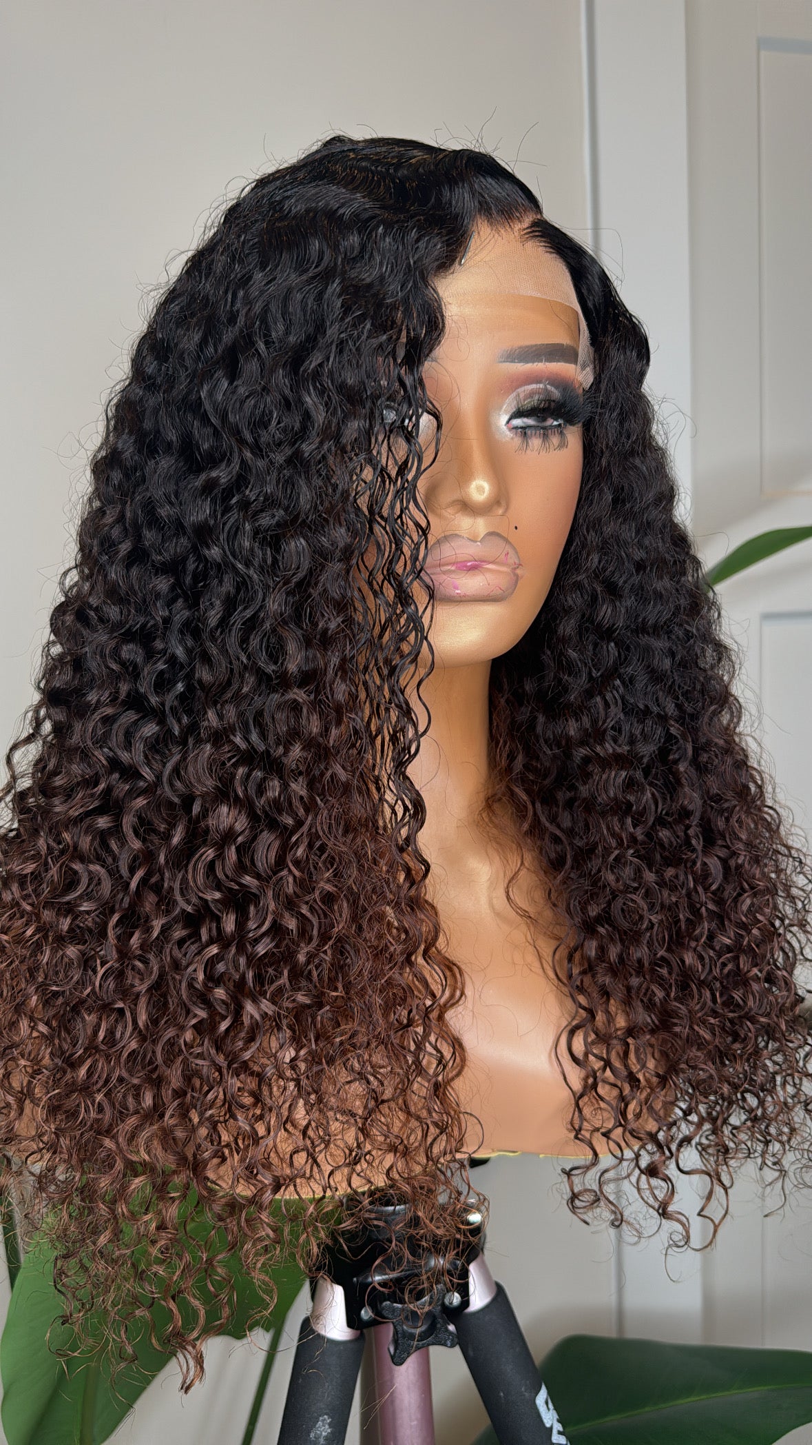 Ombré Tight Curl Virgin Side part wig