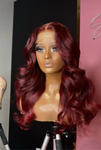 Load image into Gallery viewer, 4x4 Closure loose curl Wig (Deep Red)
