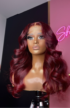 Load image into Gallery viewer, 4x4 Closure loose curl Wig (Deep Red)
