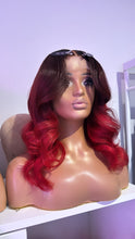 Load image into Gallery viewer, Bright Red ombré wig
