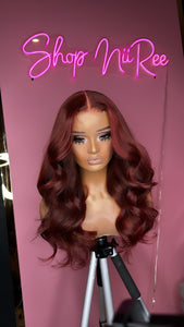 Deep Red 2x6 Closure Wig