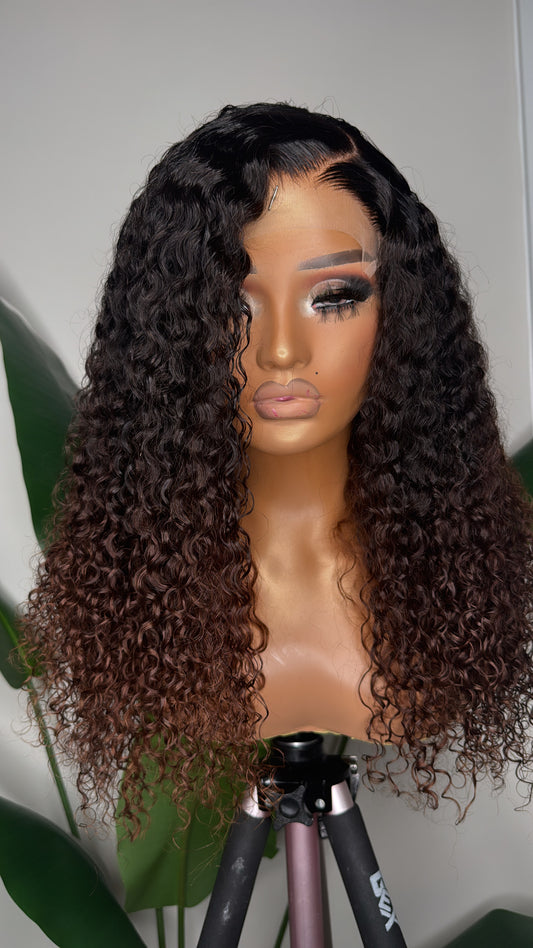 Ombré Tight Curl Virgin Side part wig