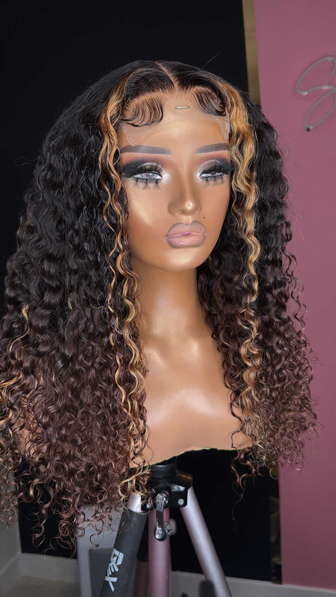 Highlighted Tight Curl Virgin wig