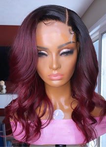 Burgundy Ombré (side part)