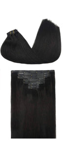 PU Silky Straight 7 piece Clip Ins